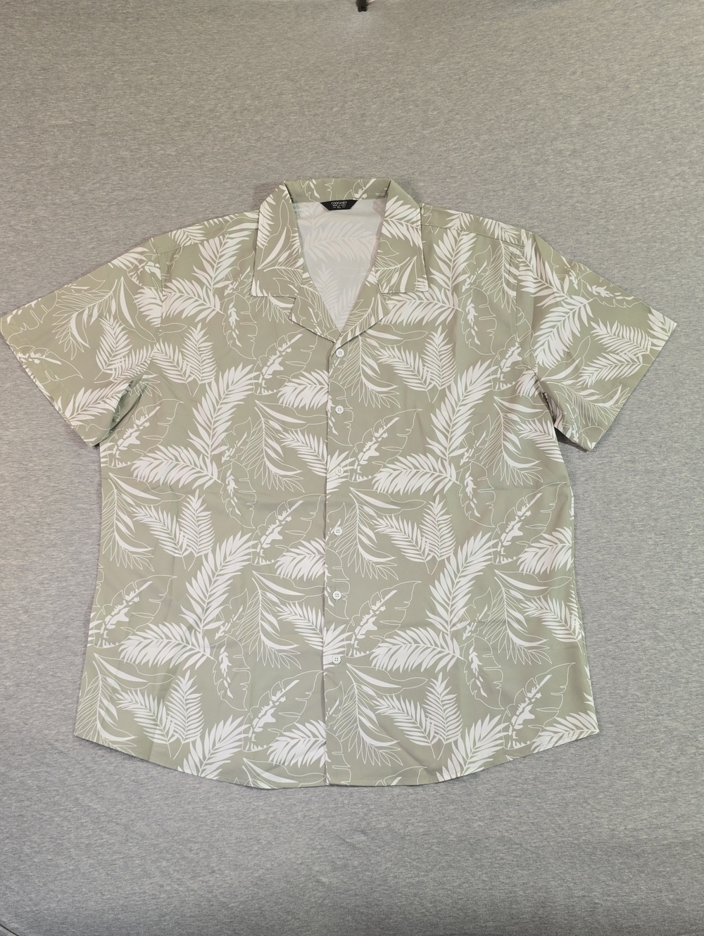 COOFANDY  Hawaiian Tropical Shirt XL Short Sleeve Sage Green Buttoned Men's Top